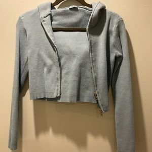 Blue zip Brandy Melville hoodie
